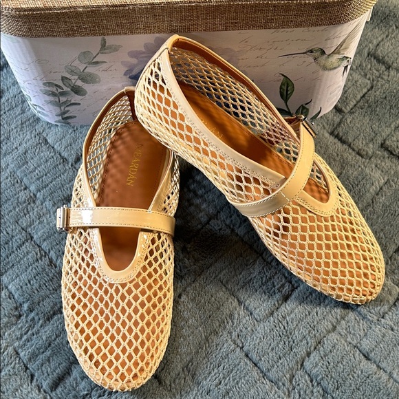 Nieardan Shoes - Nieardan Beige Mesh Women's Mesh Loafers 
size 8.5